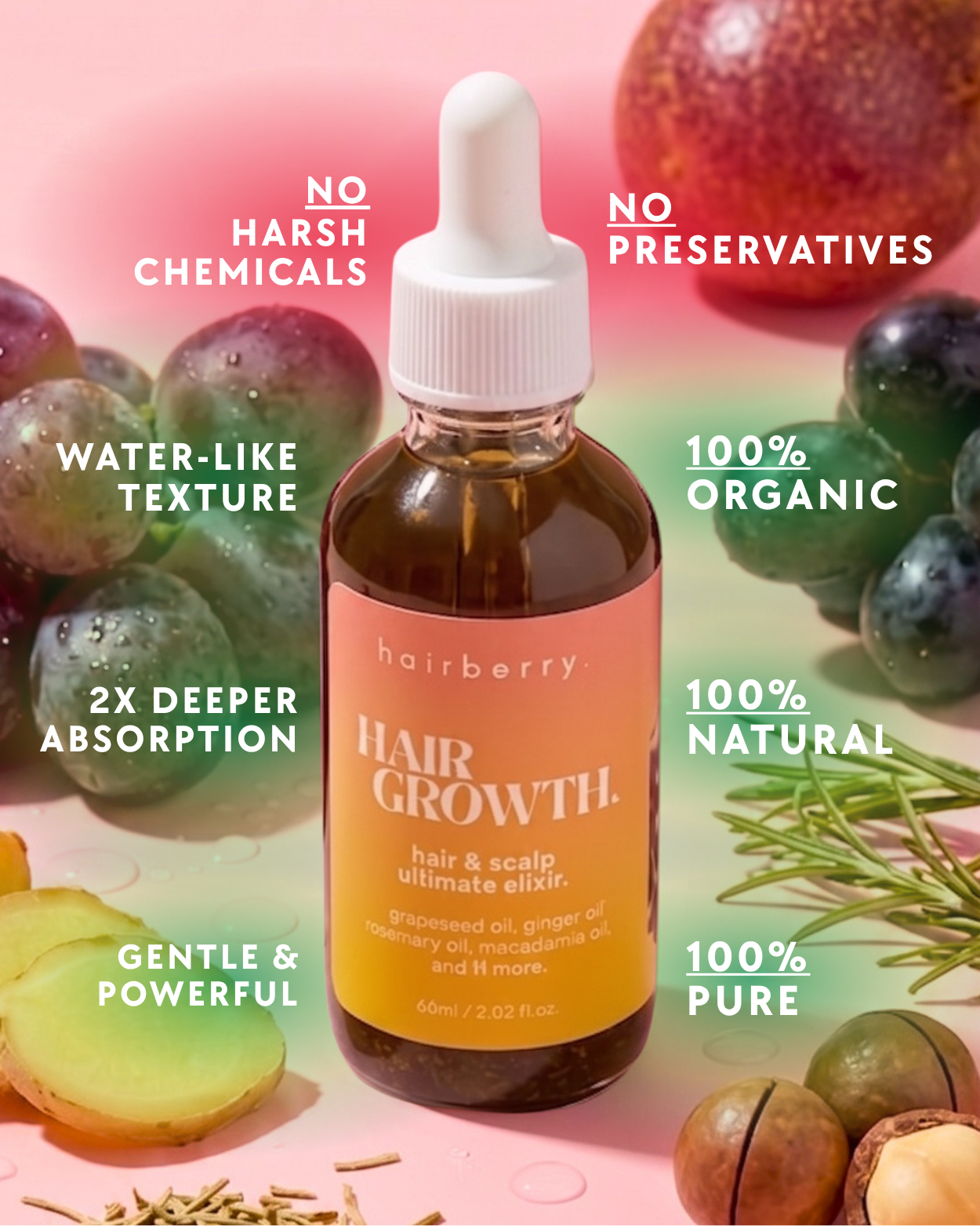(Grape Infused) Hair Growth - Hair and Scalp Ultimate Elixir