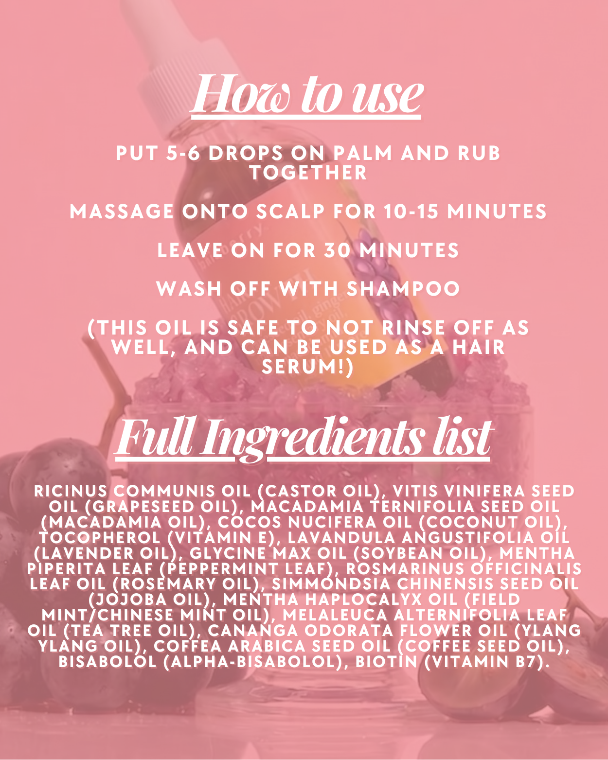 (Grape Infused) Hair Growth - Hair and Scalp Ultimate Elixir